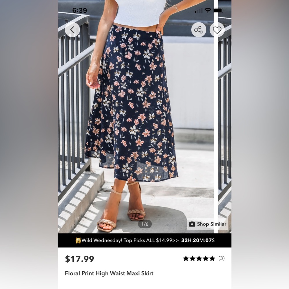 CUPSHE high waisted floral print maxi skirt
